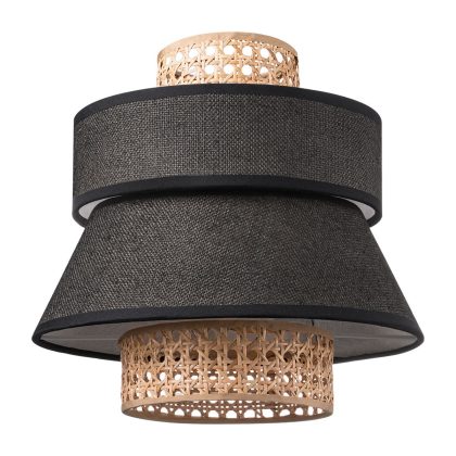 Home sweet home lampenkap Cane weave - linnen / zwart