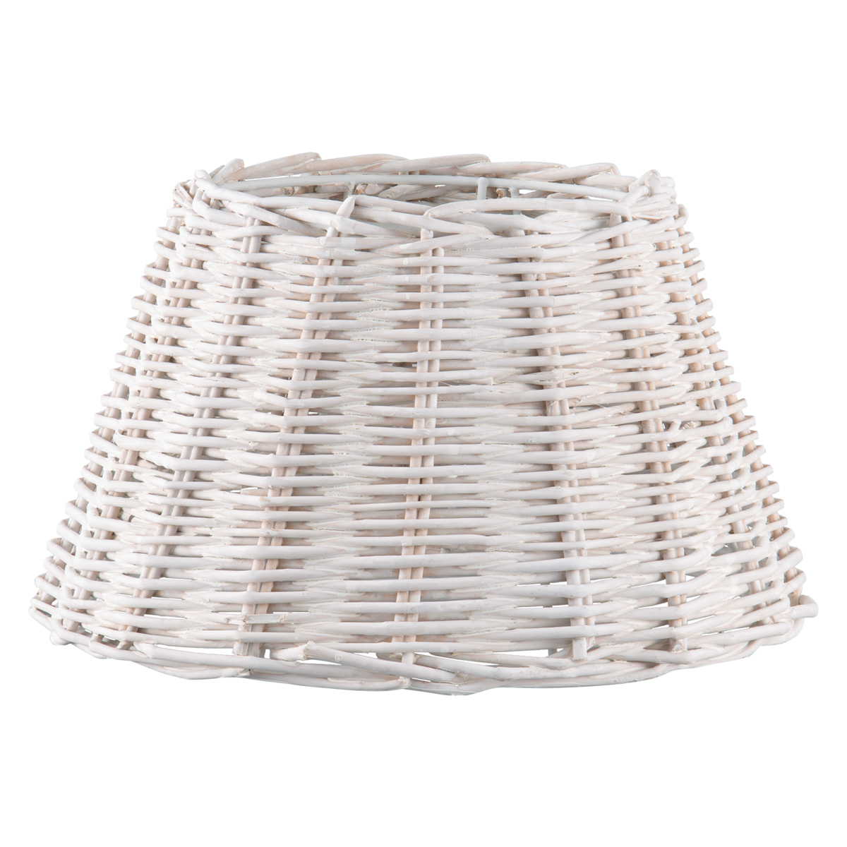 Lampenkap rond schuin | taps | rotan | rieten lampenkap voor tafellamp | lampenkap met E27 fitting | Ø30cm H17cm | wit