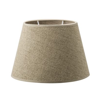 Lampenkap ovaal schuin | taps | linnen | stoffen lampenkap voor tafellamp | lampenkap met E27 fitting | B24cm H14cm | taupe