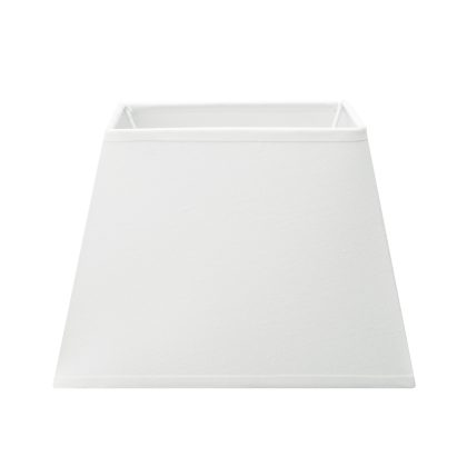 Lampenkap vierkant schuin | taps | katoen | stoffen lampenkap voor tafellamp | lampenkap met E27 fitting | B20cm D20cm H14cm | wit