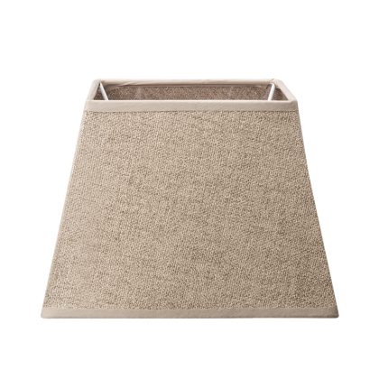Lampenkap vierkant schuin | taps | linnen | stoffen lampenkap voor tafellamp | lampenkap met E27 fitting | B20cm D20cm H14cm | taupe