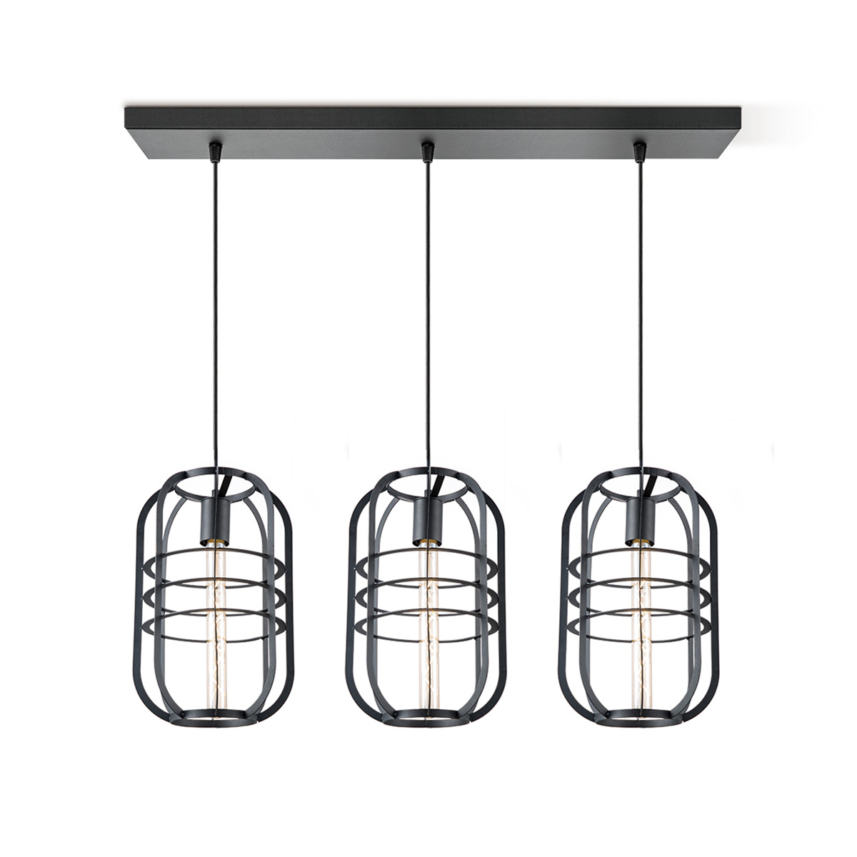 Light depot - hanglamp Nero 3 lichts - zwart - Outlet
