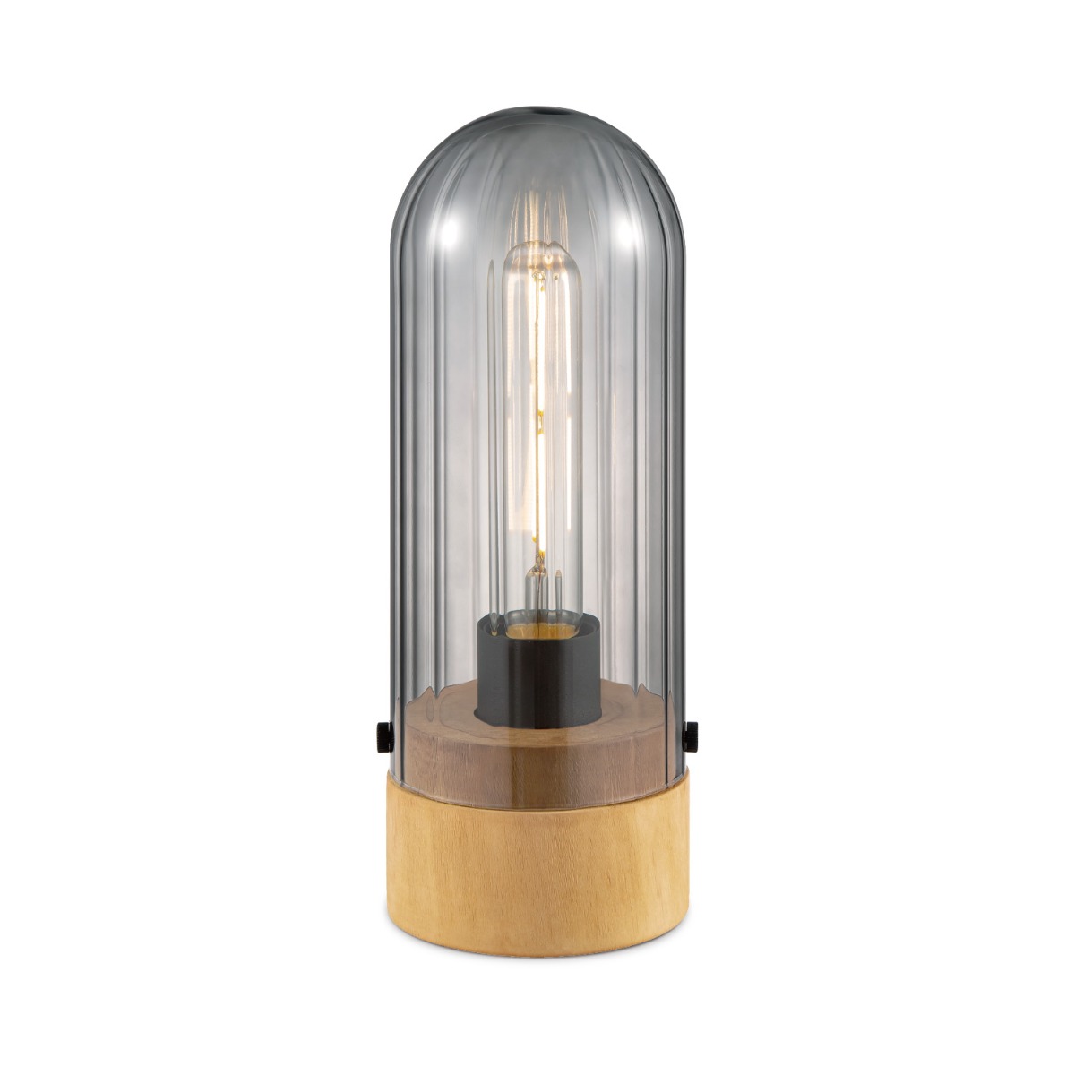 Home sweet home tafellamp Capri klein - hout/glas