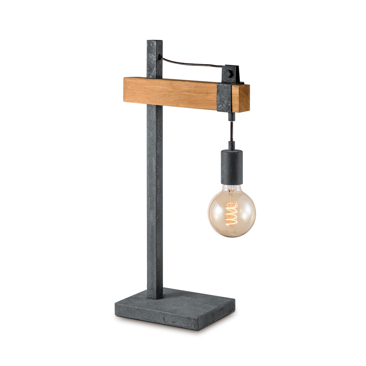 Light depot - tafellamp Denton - hout / burned metal - Outlet