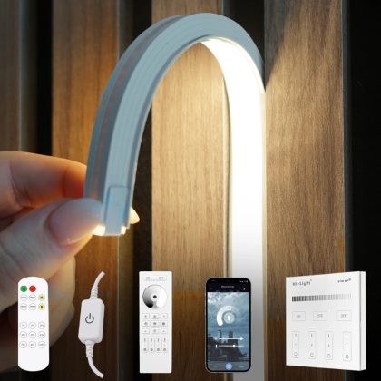 Led strip in flexibel wit inbouwprofiel | helder wit | 7,5 meter set