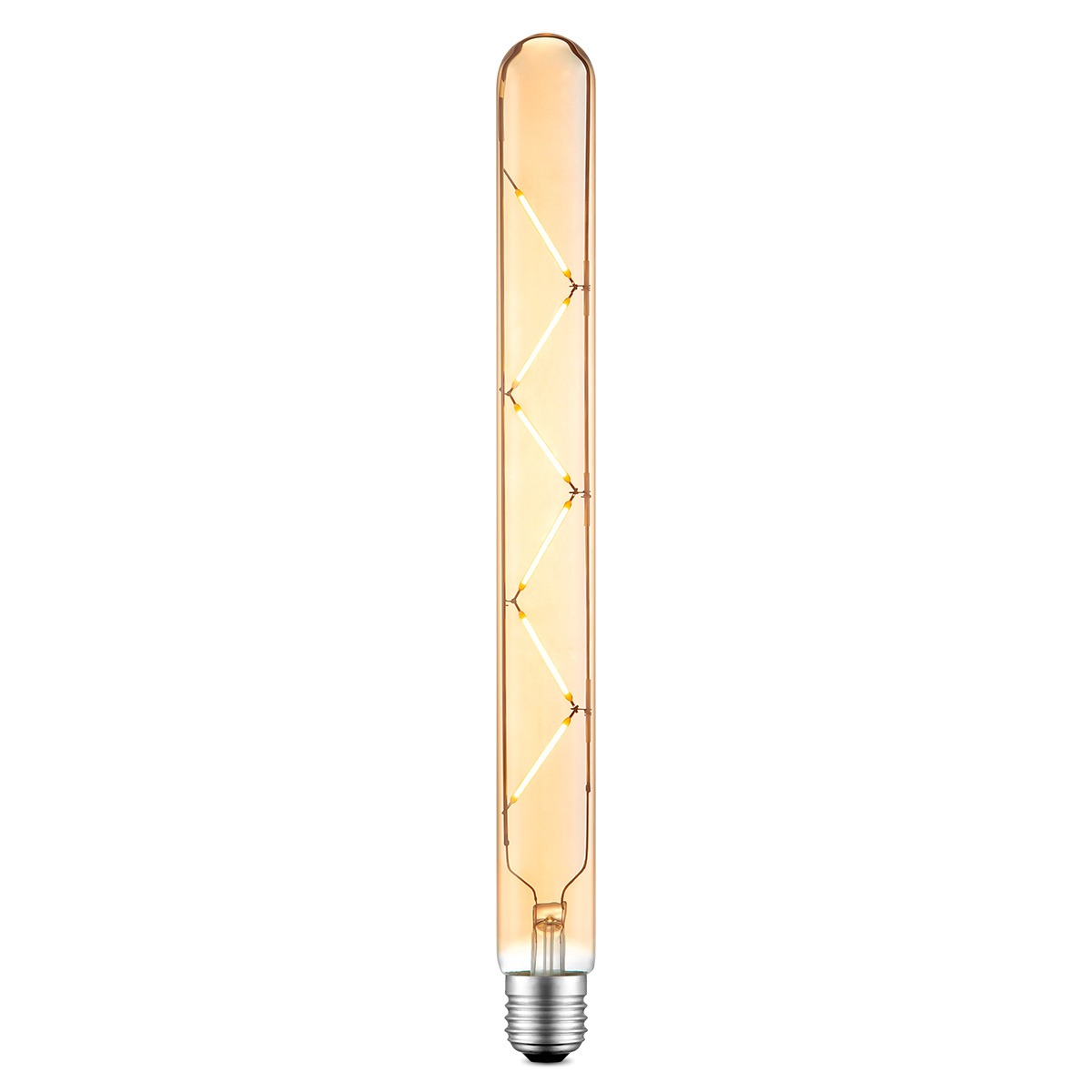 Edison Vintage LED lamp E27 LED filament lichtbron, Spiraal, Tube 3/3/30cm, Amber, Retro LED lamp Dimbaar, 5W 500lm 2700K, warm wit licht, geschikt voor E27 fitting