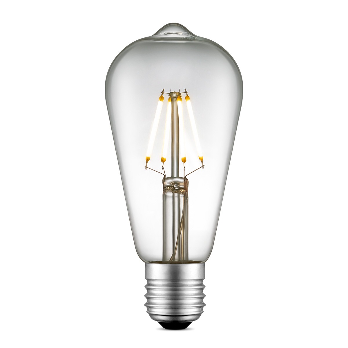 Edison Vintage LED lamp E27 LED filament lichtbron, Deco Drop ST64, 6.4/6.4/14cm, Helder, Retro LED lamp Dimbaar, 4W 440lm 3000K, warm wit licht, geschikt voor E27 fitting