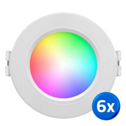 Milight RGBWW led downlight 6 watt inbouwspot - voordeelset van 6 stuks