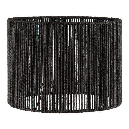 Papieren Woven Lampenkap - Cilindrisch - Black - Moderne stijl - ø30 x 20 cm - E27 fitting - Voor Tafellampen en Hanglampen - Ontworpen voor woonkamer en eetkamer