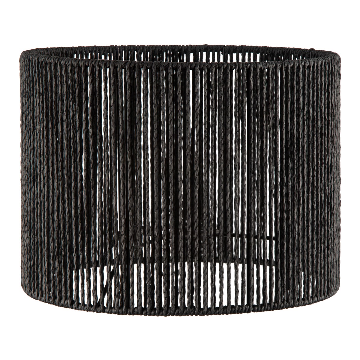 Papieren Woven Lampenkap - Cilindrisch - Black - Moderne stijl - ø30 x 20 cm - E27 fitting - Voor Tafellampen en Hanglampen - Ontworpen voor woonkamer en eetkamer
