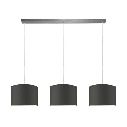 Moderne hanglamp Bling - antraciet - verlichtingspendel Beam inclusief 3 lampenkappen lampenkap 30/30/20cm - pendel lengte 100 cm - geschikt voor E27 LED lamp - Pendellamp geschikt voor woonkamer, slaapkamer, keuken