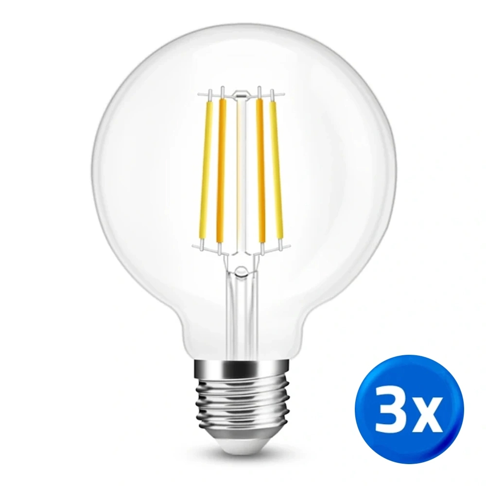 Zigbee E27 filament lamp voordeelset - G95 model (3 stuks) - Werkt met IKEA Tradfri, Osram Lightify, Tuya SmartLife en vele anderen