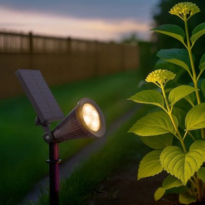 Solar wandspot highlight voor wandmontage of grondspies - buitenlamp op zonne energie warm wit