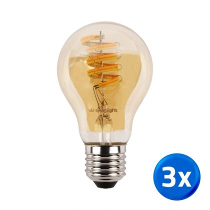 Tuya slimme led filament lamp goud - E27 fitting kogelvormig - Dual White - voordeelset van 3
