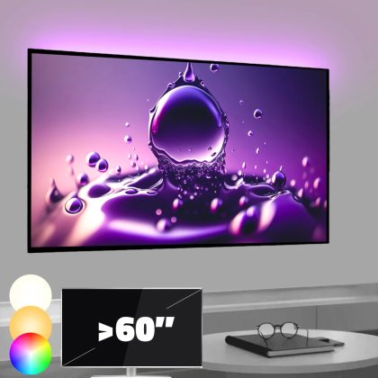 Tv backlight set met 1 RGBWW ledstrip voor tv's >60 inch