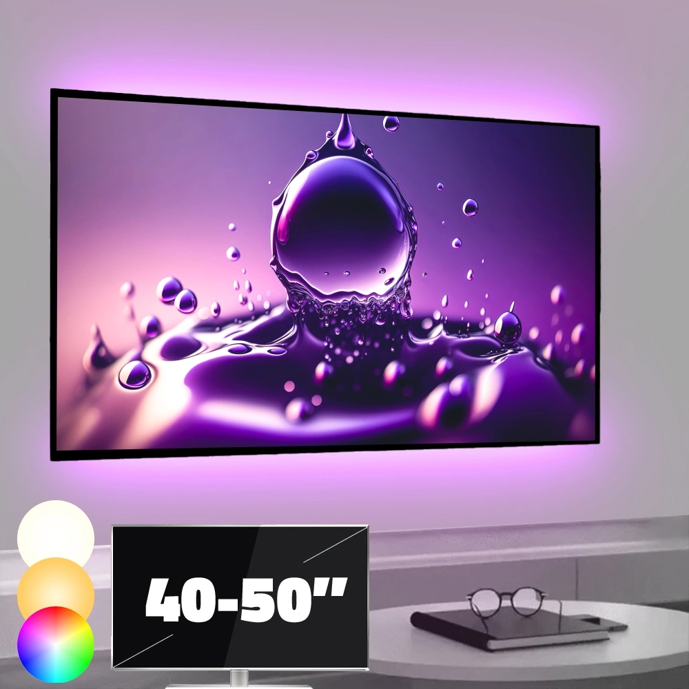 Tv backlight set met 2 RGBWW ledstrips voor tv's 40-50 inch