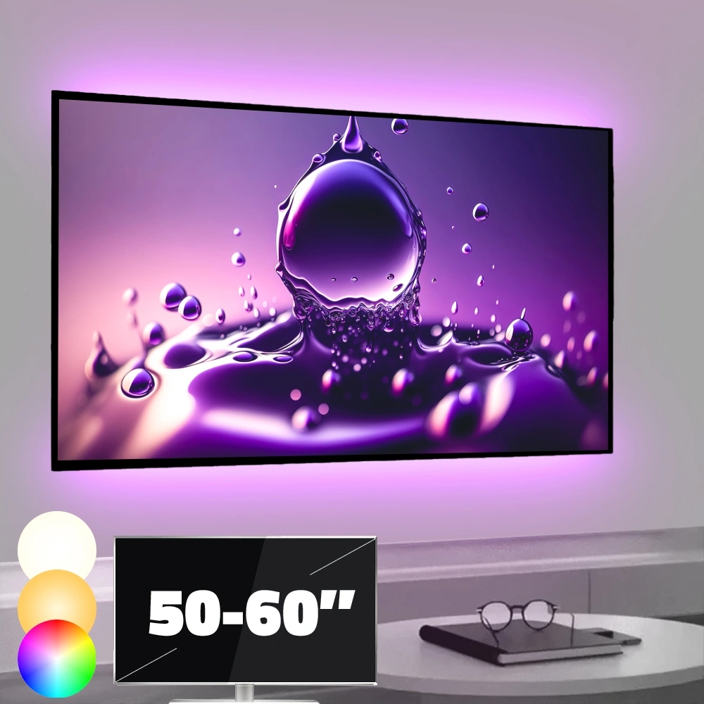 Tv backlight set met 2 RGBWW ledstrips voor tv's 50-60 inch