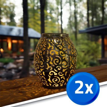 Voordeelset solar led tafellamp agadir 2 stuks op zonne-energie met mooi lichteffect