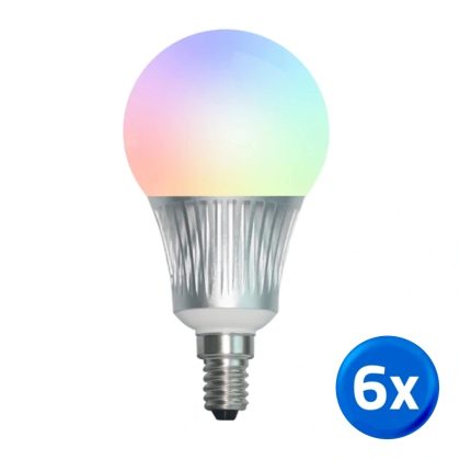 WIFI LED lamp RGBWW 5W E14 fitting voordeelset van 6