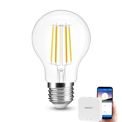 Wifi set met Dual White smart filament lamp van Milight 7W E27 fitting - A60 model - Met wifi module