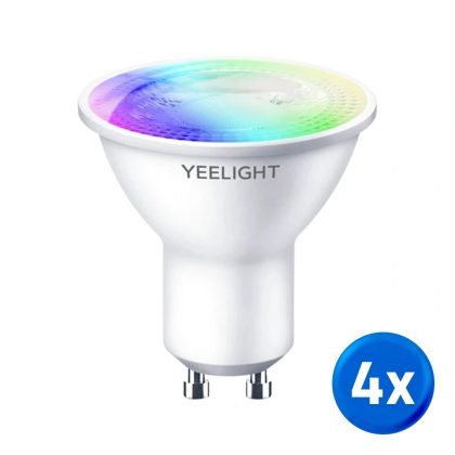 Yeelight slimme led spots set van 4 - GU10 fitting - RGBWW Multicolor en Wit
