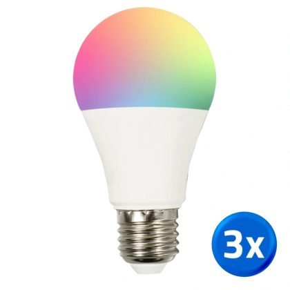Zigbee LED lamp RGBWW 9W E27 fitting - voordeelset 3 stuks